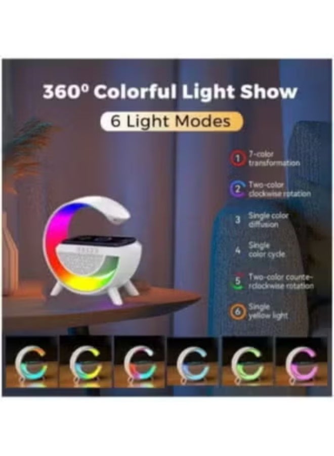 AASHLLC LED Wireless Charging Speaker with Alarm Clock & 7 Color Lights - Image 4